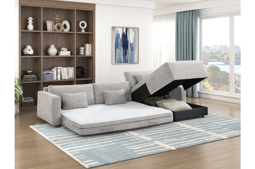 Homelegance Cumulus Grey Sectional Sofa with Storage Chaise & Sleeper – 8345GRY*23LRC