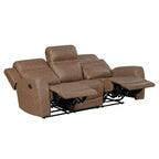 Homelegance  8347BRW-2PC 2 pc Hearth brown polished microfiber sofa and love seat set wall hugger