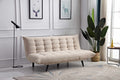 8356-BG Ophelia beige fabric click clack folding futon sofa bed lounge