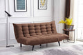8358-BR Ophelia brown fabric click clack folding futon sofa bed lounge