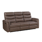 Metric 2-Piece Motion Sofa & Loveseat Set – Brown Polished Microfiber & Recliner Ends – 8360BRW-2PC
