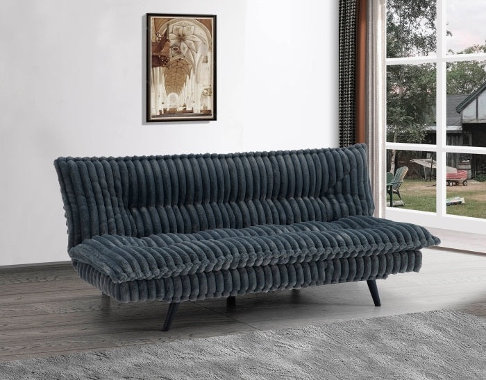 8363 Ophelia Dark grey corduroy click clack folding futon sofa bed lounge