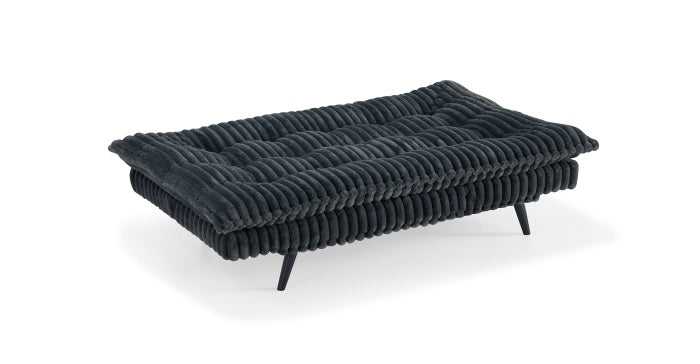 8363 Ophelia Dark grey corduroy click clack folding futon sofa bed lounge