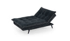 8363 Ophelia Dark grey corduroy click clack folding futon sofa bed lounge