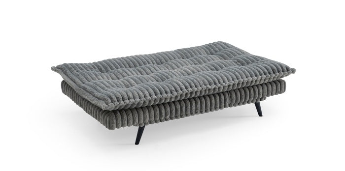8365 Ophelia Light grey corduroy click clack folding futon sofa bed lounge