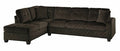 Homelegance 8367CH-2pc 2 pc emilio chocolate textured microfiber reversible sectional sofa set