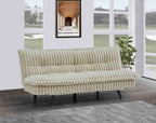 8368 Ophelia Beige corduroy click clack folding futon sofa bed lounge