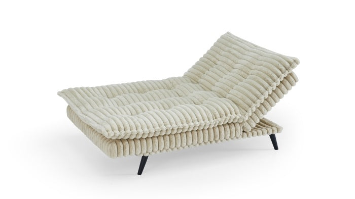 8368 Ophelia Beige corduroy click clack folding futon sofa bed lounge