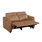 Equinox 2-Piece Power Motion Sofa & Loveseat Set – Brown Faux Leather & Recliner Ends – 8368BRW-2PWA1