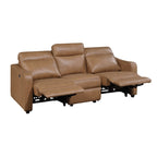 Equinox 2-Piece Power Motion Sofa & Loveseat Set – Brown Faux Leather & Recliner Ends – 8368BRW-2PWA1