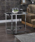 Acme 83932 Orren ellis latonia hollo chrome finish frame glass legs end table
