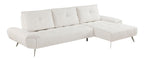 Homelegance 8400BEG-22LRC 2 pc Pleasure beige chenille fabric sectional sofa set adjustable back rests