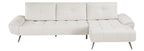 Homelegance 8400BEG-22LRC 2 pc Pleasure beige chenille fabric sectional sofa set adjustable back rests