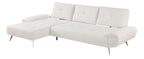 Homelegance 8400BEG-2LC2R 2 pc Pleasure beige chenille fabric sectional sofa set adjustable back rests