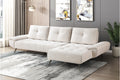 Homelegance 8400BEG-22LRC 2 pc Pleasure beige chenille fabric sectional sofa set adjustable back rests