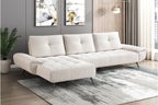 Homelegance 8400BEG-2LC2R 2 pc Pleasure beige chenille fabric sectional sofa set adjustable back rests