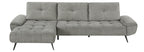 Homelegance 8400DVG-2LC2R 2 pc Pleasure dove grey chenille fabric sectional sofa set adjustable back rests