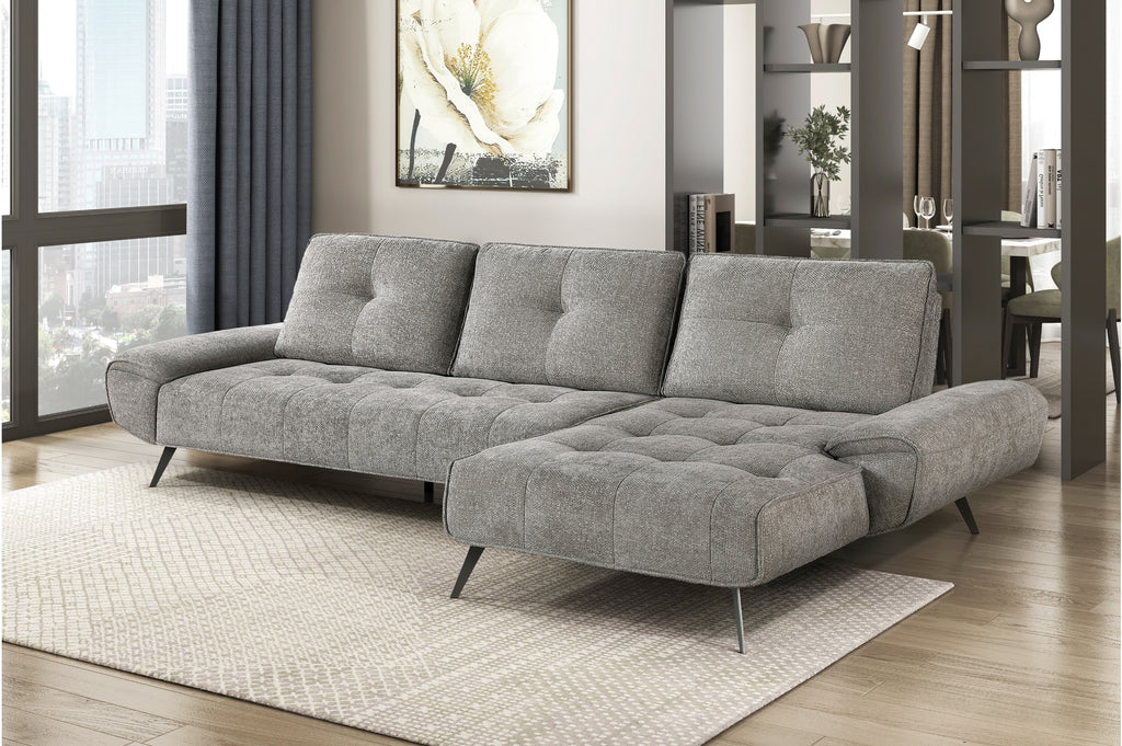 Homelegance Pleasure Dove Grey Chenille Sectional Sofa – 8400DVG-22LRC