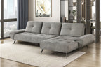 Homelegance Pleasure Dove Grey Chenille Sectional Sofa – 8400DVG-22LRC