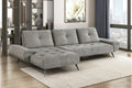 Homelegance 8400DVG-2LC2R 2 pc Pleasure dove grey chenille fabric sectional sofa set adjustable back rests