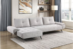 Homelegance Pleasure Light Grey Chenille Sectional Sofa – 8400LTG-2LC2R