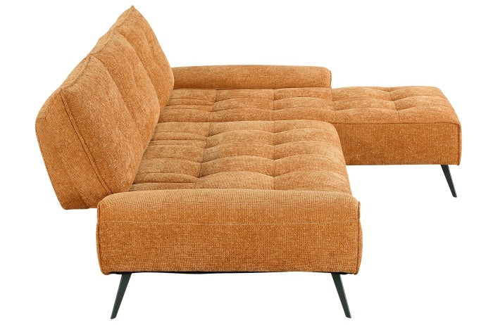 Homelegance 8400RNG-22LRC 2 pc Pleasure orange chenille fabric sectional sofa set adjustable back rests
