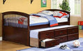 Asia Direct 8411 Espresso finish full size captain bed with twin trundle and 3 drawers