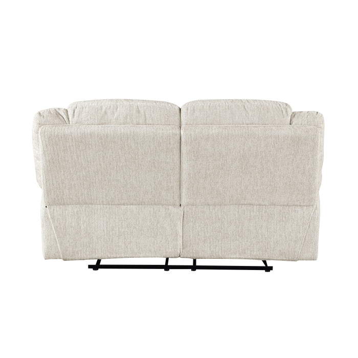 Homelegance  8424BE-2PC 2 pc Caliber vanilla-beige textured microfiber sofa and love seat set wall hugger recliner ends