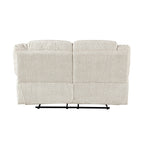 Homelegance  8424BE-2PC 2 pc Caliber vanilla-beige textured microfiber sofa and love seat set wall hugger recliner ends