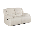 Homelegance  8424BE-2PC 2 pc Caliber vanilla-beige textured microfiber sofa and love seat set wall hugger recliner ends