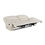 Homelegance  8424BE-2PC 2 pc Caliber vanilla-beige textured microfiber sofa and love seat set wall hugger recliner ends