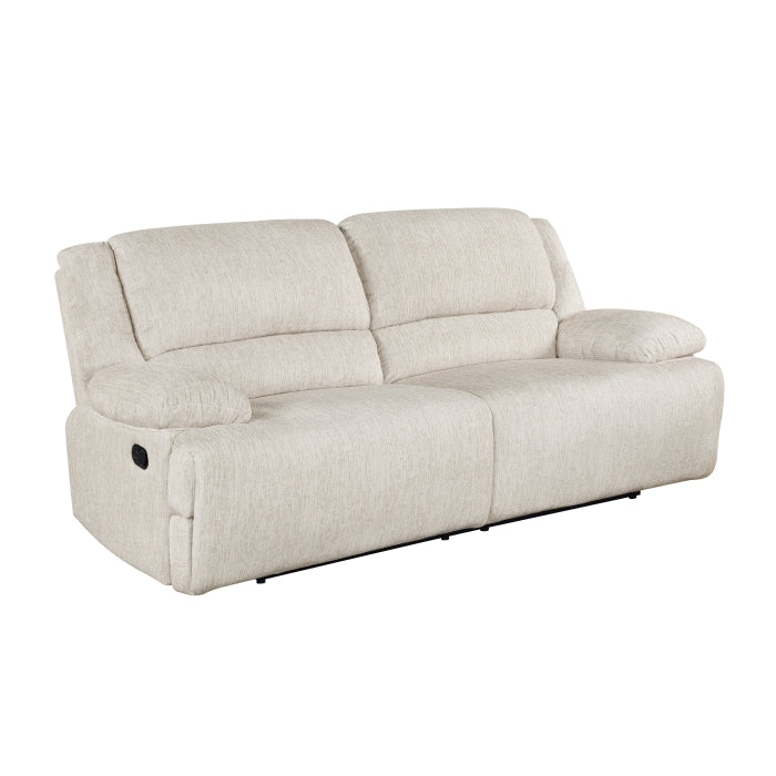 Homelegance  8424BE-2PC 2 pc Caliber vanilla-beige textured microfiber sofa and love seat set wall hugger recliner ends