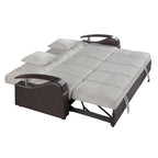 Hybrid Grey and Dark Brown Convertible Sofa Bed and Loveseat Bed Set – 8429-SL