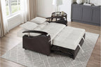 Hybrid Beige and Dark Brown Convertible Sofa Bed and Loveseat Bed Set – 8429BE-SL