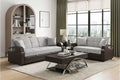 Hybrid Grey and Dark Brown Convertible Sofa Bed and Loveseat Bed Set – 8429-SL