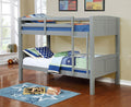 Marylynn Grey Wood Twin Over Twin Bunk Bed with Slat Kits – 8431-GRY