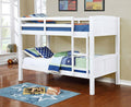 Asia Direct 8431-WH Marylynn white finish wood twin / twin bunk bed set