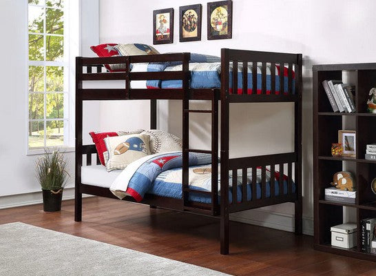 Asia Direct 8434-ESP Marylynn espresso finish wood twin / twin bunk bed set
