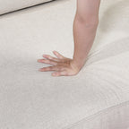 Homelegance 8435BE-42L2R  4 pc Beau beige chenille fabric upholstered 131" x 131" sectional sofa with large ottoman