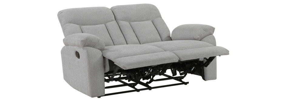 Homelegance Newark 2-Piece Light Grey Fabric Recliner Sofa & Love Seat Set – 8440GRY-SL