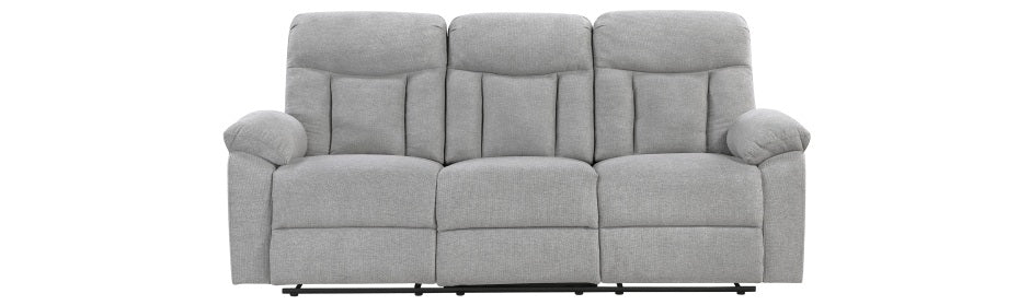 Homelegance 8440GRY-SL 2 pc Newark light grey fabric sofa and love seat set with recliner ends