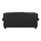 Homelegance 8448BLK-2PC 2 pc Remington black top grain leather match sofa and love seat set nail head trim accents