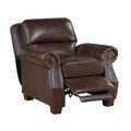 Homelegance 8448BRW-1PB Remington brown top grain leather match recliner chair nail head trim accents