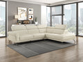 Giselle Beige Top Grain Leather 2-Piece Sectional Sofa with Chaise and Adjustable Headrests – 8456BEG-22LRC