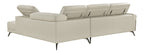 Giselle Beige Top Grain Leather 2-Piece Sectional Sofa with Chaise and Adjustable Headrests – 8456BEG-22LRC