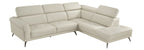 Giselle Beige Top Grain Leather 2-Piece Sectional Sofa with Chaise and Adjustable Headrests – 8456BEG-22LRC