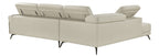 Giselle Beige Top Grain Leather 2-Piece Sectional Sofa with Chaise and Adjustable Headrests – 8456BEG-2LC2R