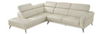 Giselle Beige Top Grain Leather 2-Piece Sectional Sofa with Chaise and Adjustable Headrests – 8456BEG-2LC2R