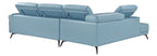 Giselle Light Blue Top Grain Leather 2-Piece Sectional Sofa with Chaise and Adjustable Headrests – 8456BUE-2LC2R