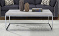 Acme 84625 Snyder chrome frame light oak finish engineered stone top coffee table